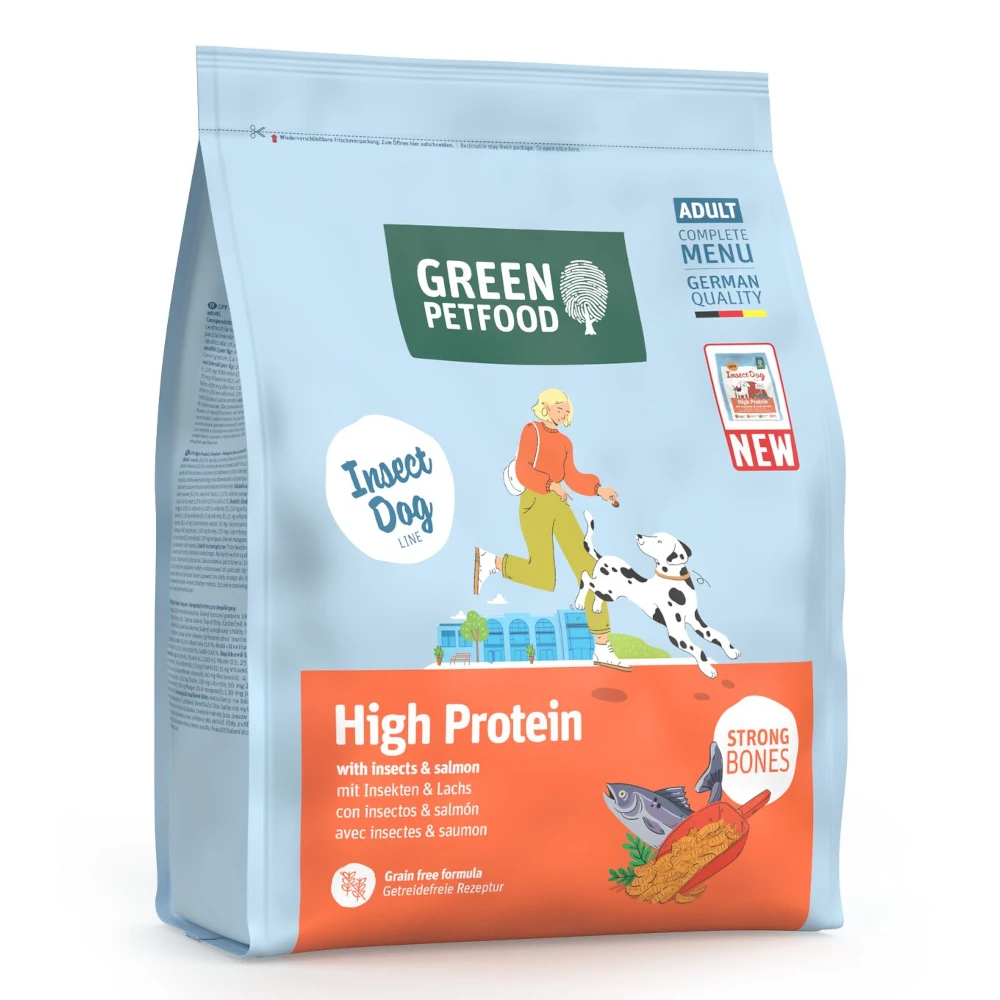 Green Petfood High Protein s hmyzom a lososom - 900 g