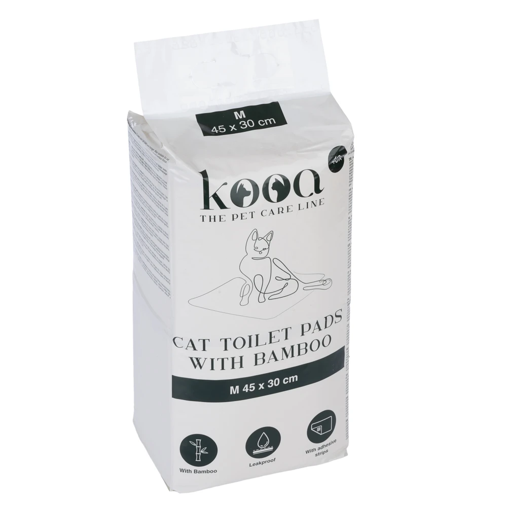 kooa tréningová podložka s bambusom pre mačky - medium: D 45 x Š 30 cm, 80 kusov