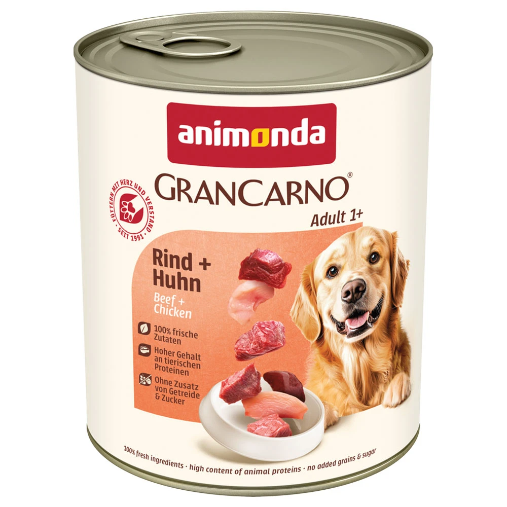 Výhodné balenie animonda GranCarno Original 12 x 800 g - hovädzie a kuracie