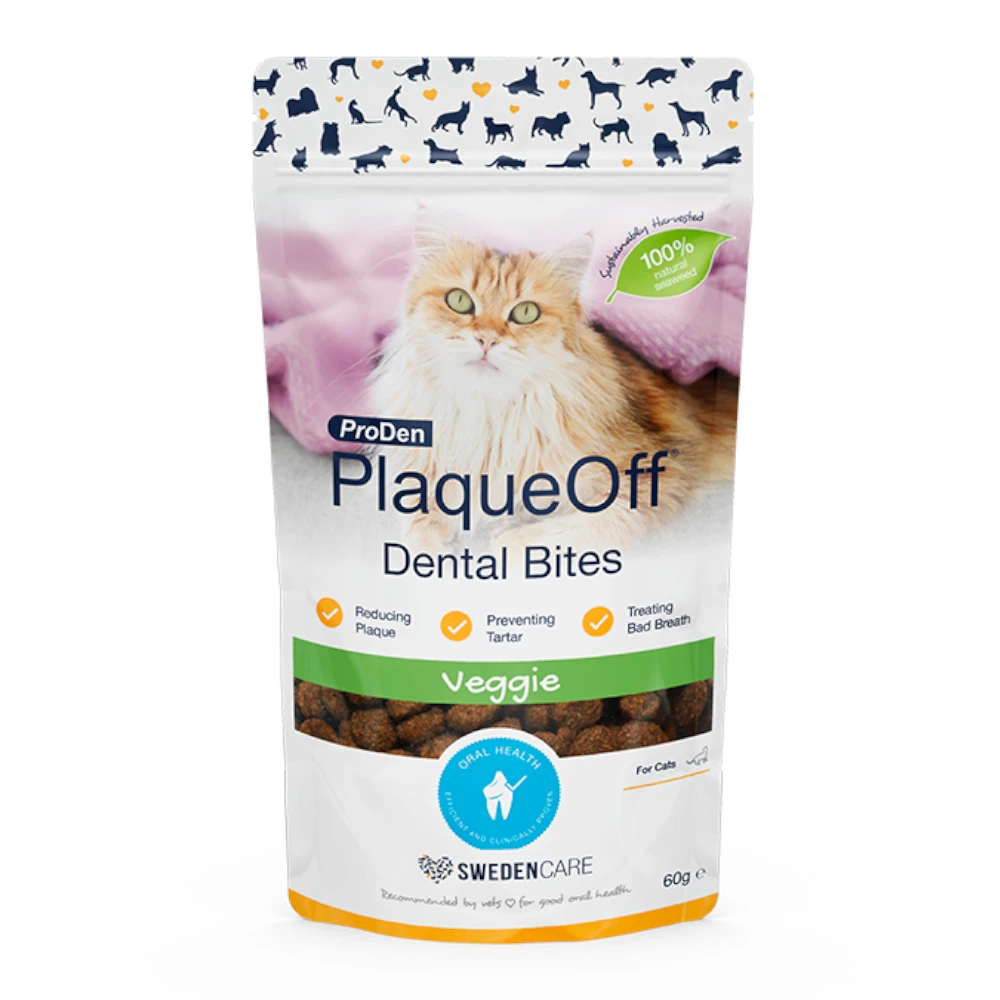 ProDen PlaqueOff Croq Bites pre mačky - výhodné balenie: veggie (2 x 60 g)