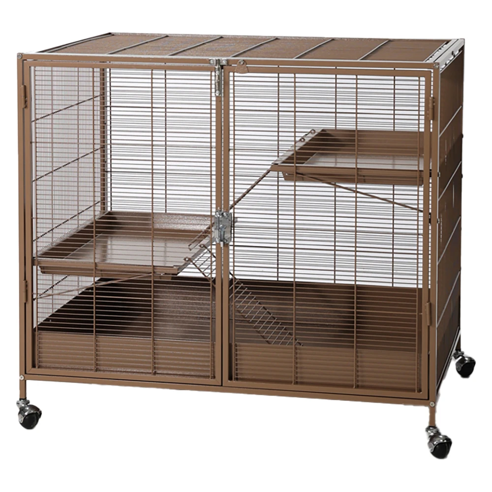 TIAKI klietka pre malé zvieratá Étagère, karamel - hlavná klietka: d 93,5 × š 63 × v 84 cm