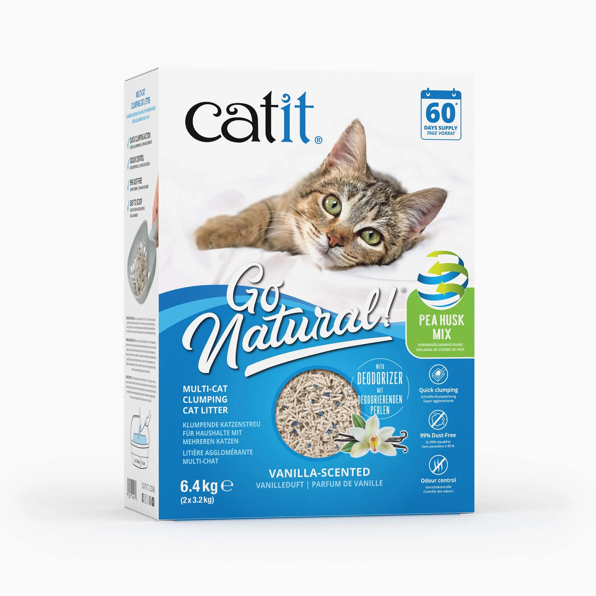Catit Go Natural! hrášok + bentonit vanilka - 6,4 kg