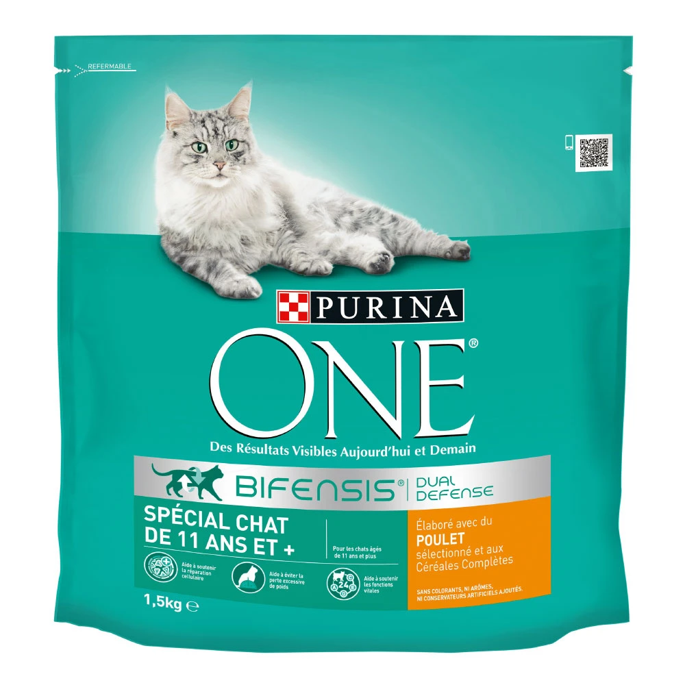 Purina ONE Bifensis Senior 11+ granule kura - 1,5 kg