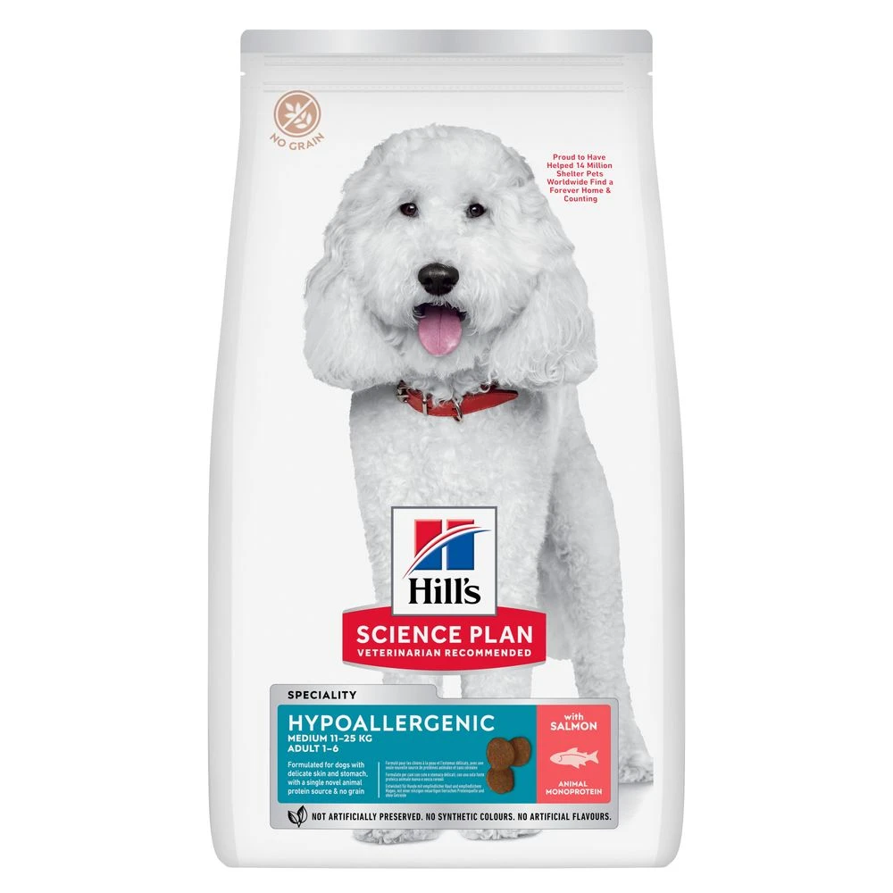 Hill's Science Plan Hypoallergenic Adult Medium s lososom - výhodné balenie: 3 x 2,5 kg