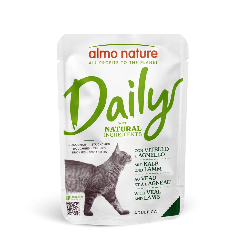 Výhodné balenie Almo Nature Daily Menu 12 x 70 g - Teľacie a jahňacie
