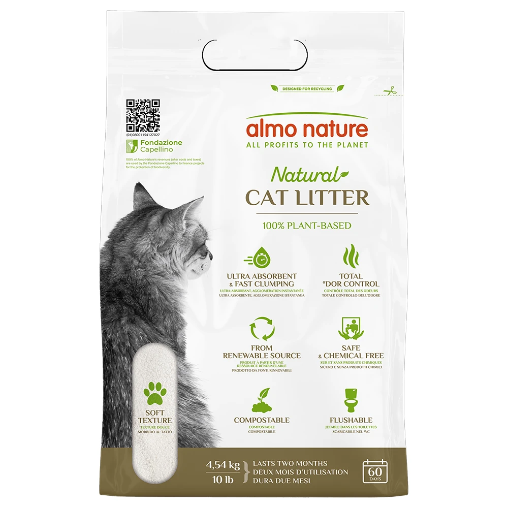 Almo Nature Natural Soft podstielka pre mačky - 4,54 kg