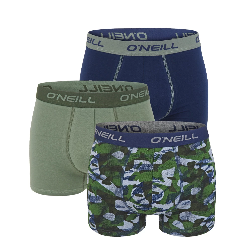 O'NEILL - 3PACK army green & marine boxerky