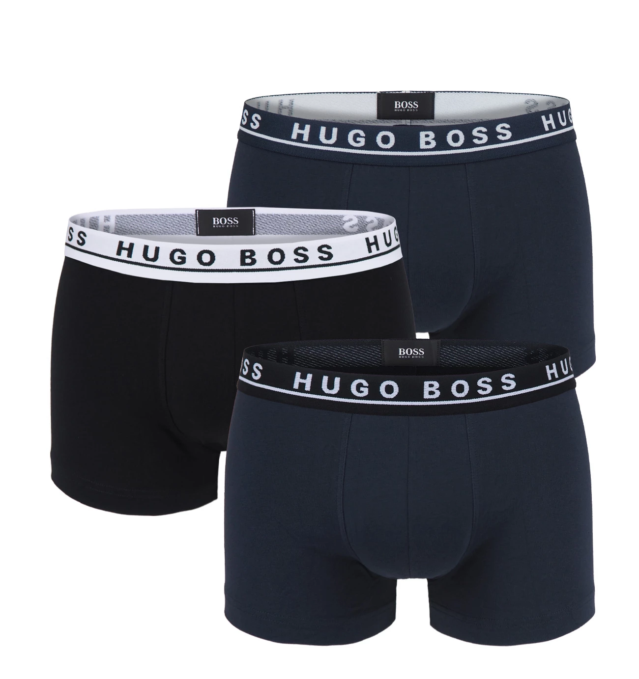 BOSS - 3PACK boxerky classic dark color s farebným tmavým pásom (HUGO BOSS)