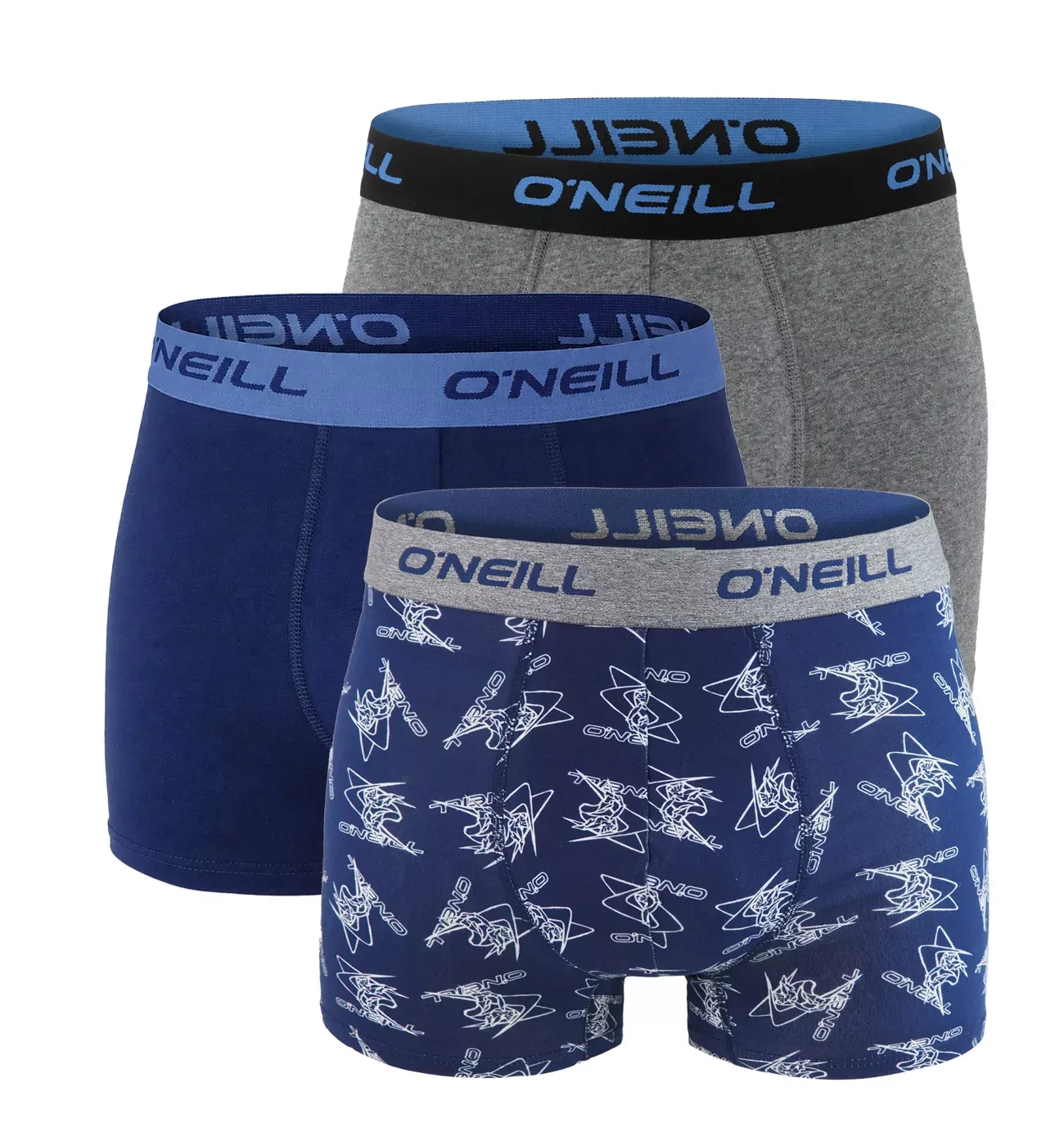 O'NEILL - pánske boxerky 3PACK cotton stretch circle surfer & blue tones