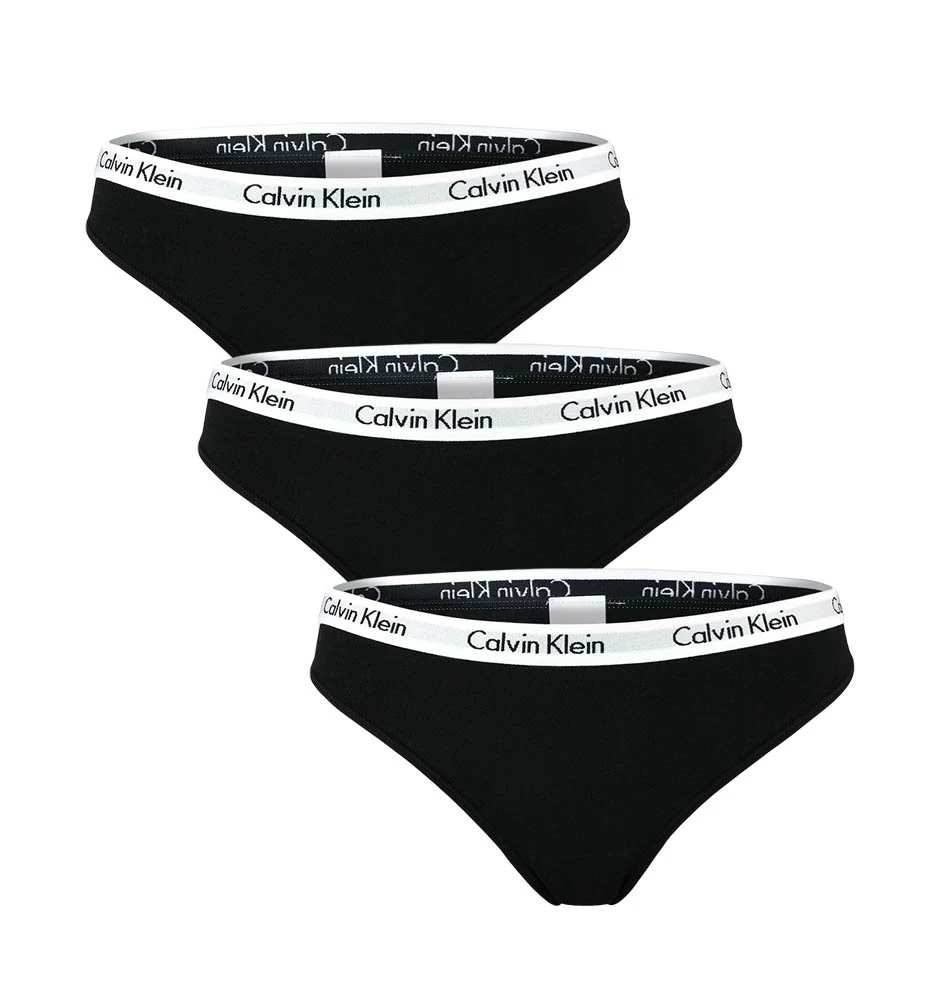 Calvin Klein - 3PACK Cotton stretch dámske nohavičky čierne z organickej bavlny