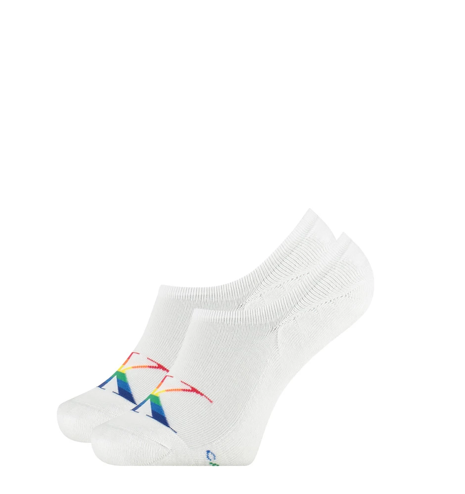 CALVIN KLEIN - CK jeans logo white neviditeľné ponožky - pride edition