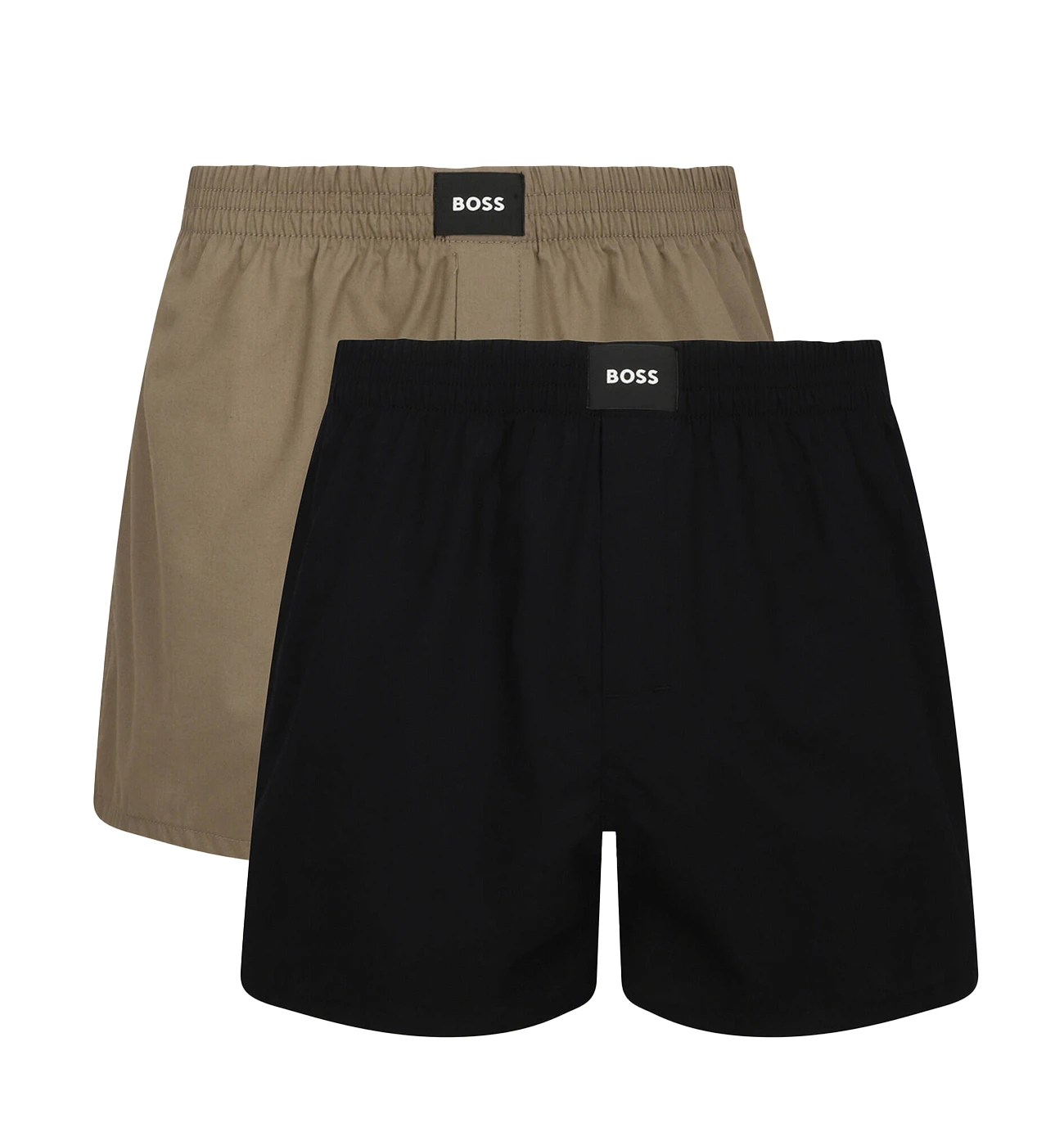 BOSS - pánske trenky 2PACK natural pure cotton forest & black tones