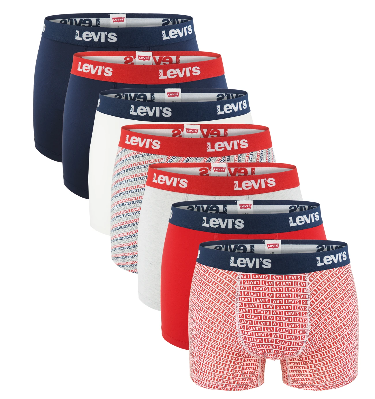 LEVI`S -  boxerky 7PACK logo Levi`s multicolor combo v darčekovom balení - limitovaná fashion edícia