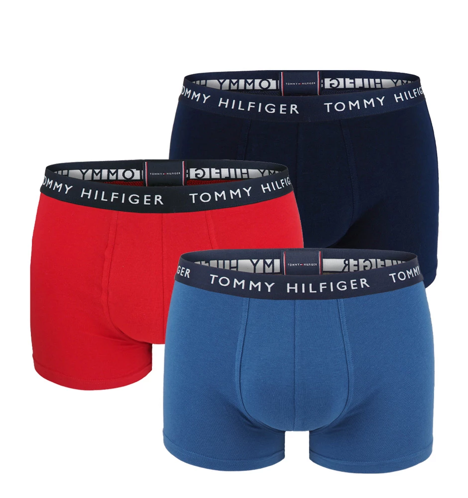 TOMMY HILFIGER - 3PACK boxerky premium cotton essentials petrol blue