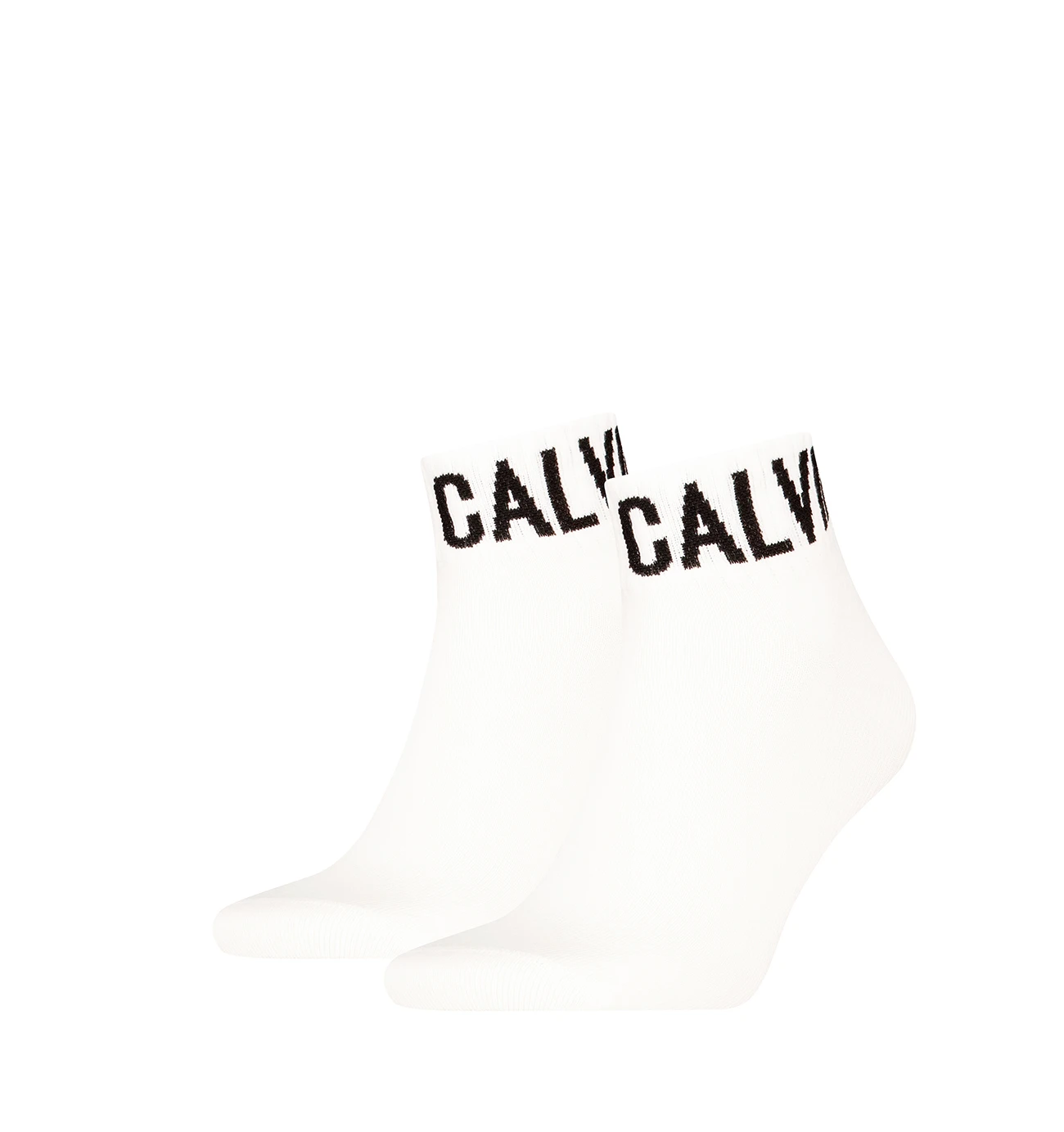 CALVIN KLEIN - 2PACK CK jeans monogram biele quarter ponožky - limitovaná edícia
