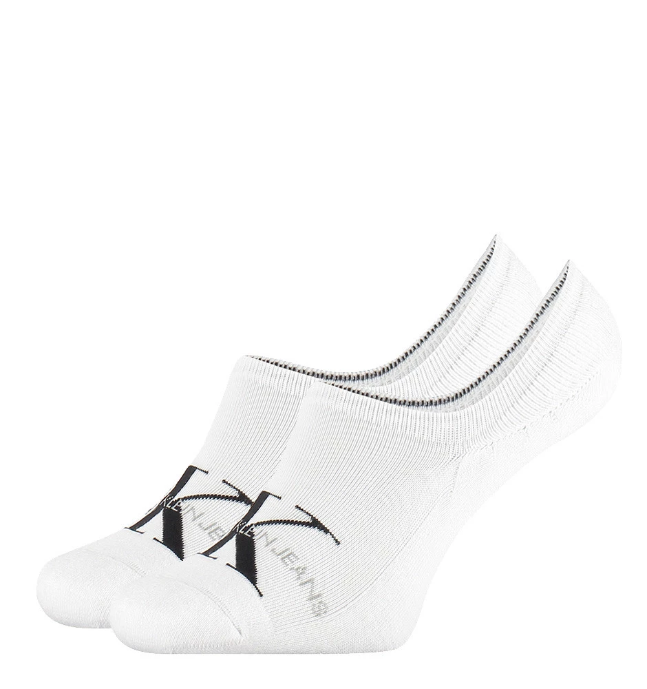 CALVIN KLEIN - CK jeans biele pánske neviditeľné ponožky