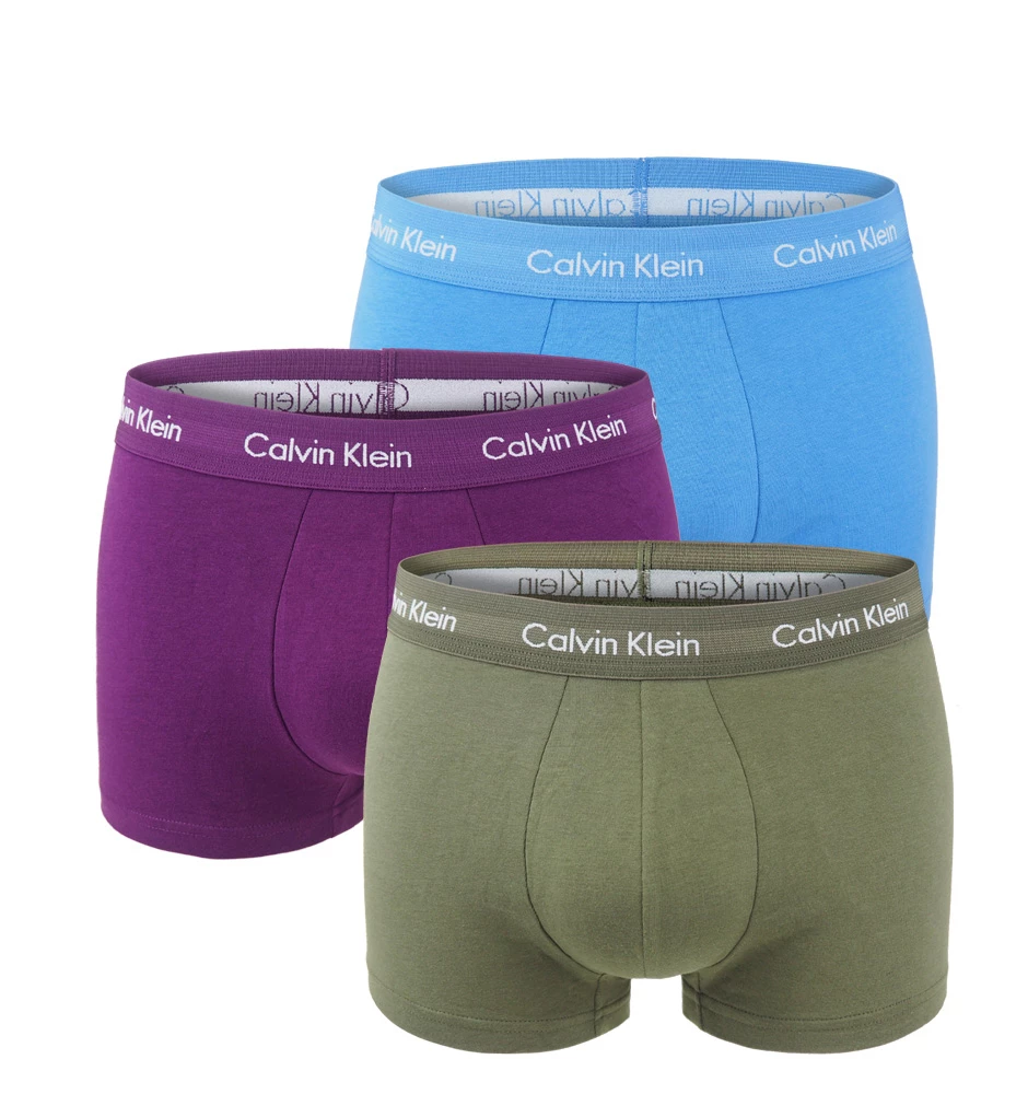 Calvin Klein - 3PACK cotton stretch army green boxerky - limitovaná edícia
