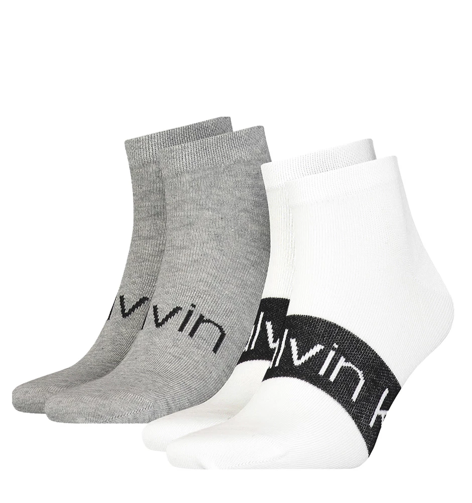 CALVIN KLEIN - 2PACK Intense power biele členkové ponožky