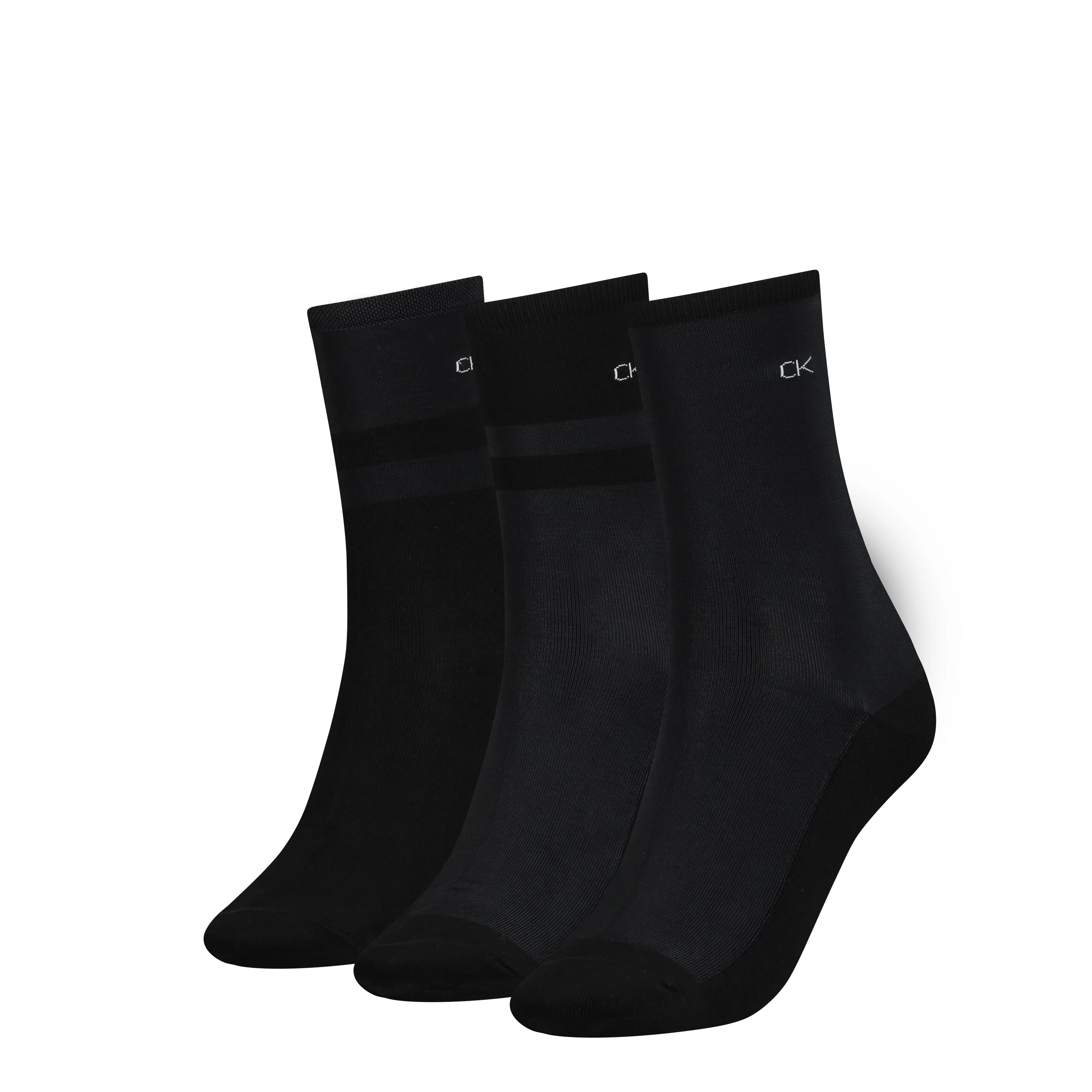 CALVIN KLEIN - ponožky 3PACK black logo CK v darčekovom balení