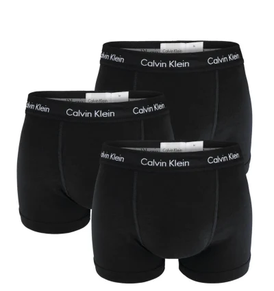 CALVIN KLEIN - boxerky 3PACK cotton stretch classic fit solid black everyday essentials (predĺžené)-M (81-86 cm)