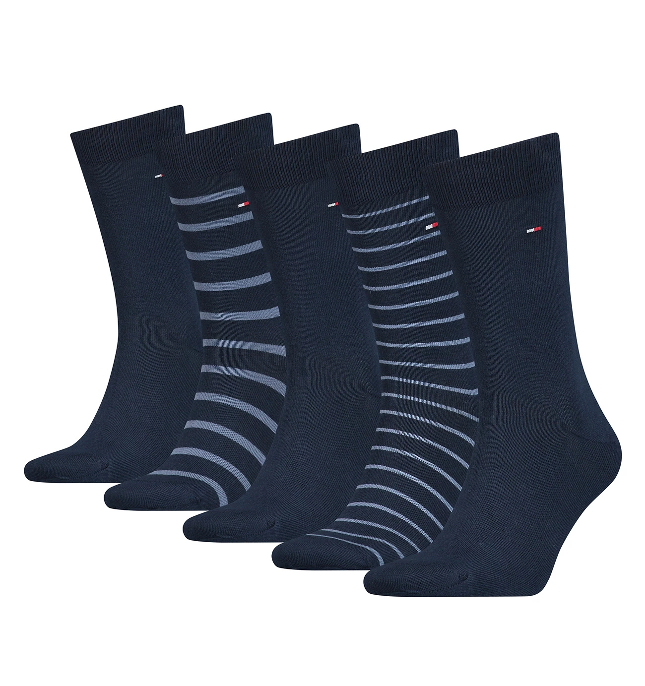 TOMMY HILFIGER - ponožky 5PACK TH men stripes navy v darčekovom balení