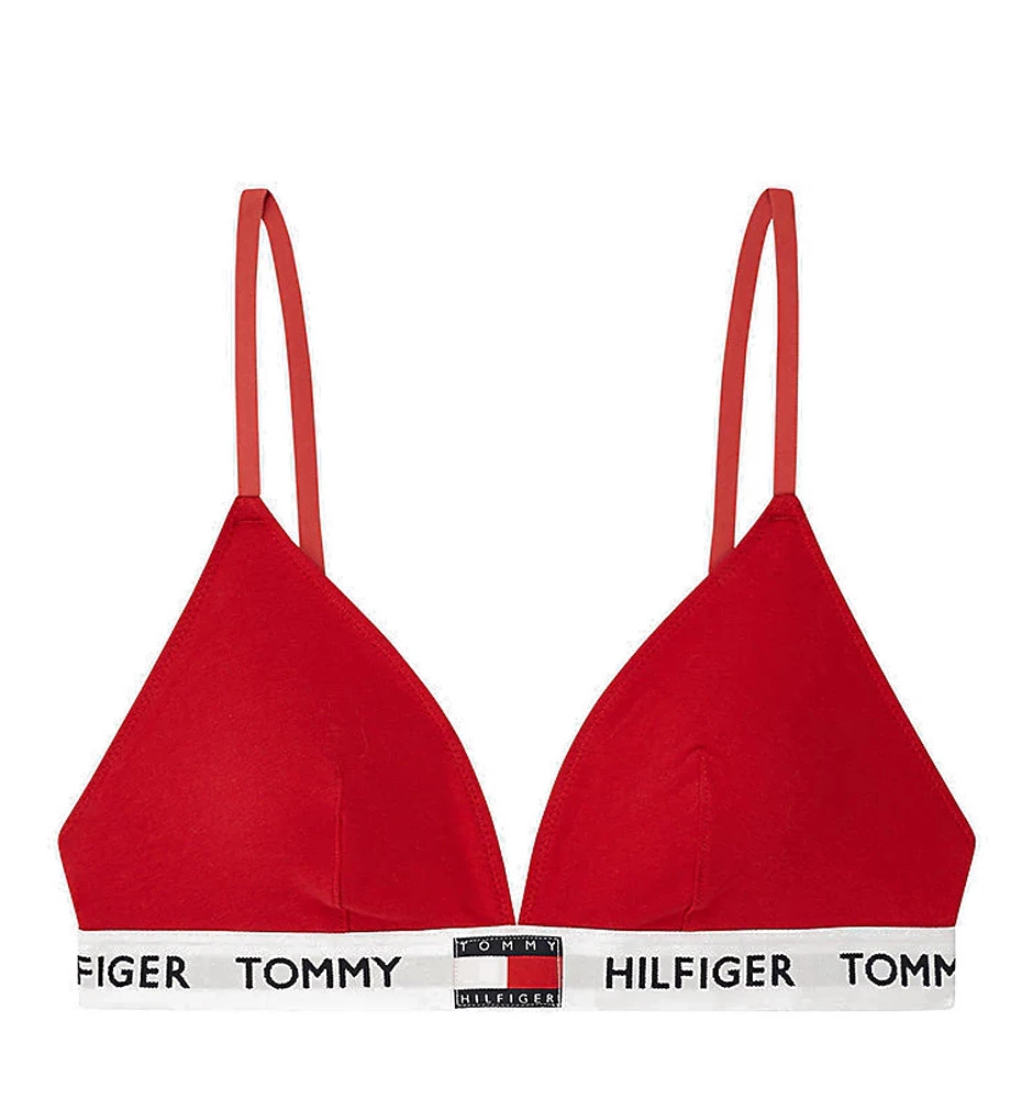 TOMMY HILFIGER -  Tommy cotton červená podprsenka s jemnou výstužou a nastaviteľnými ramienkami