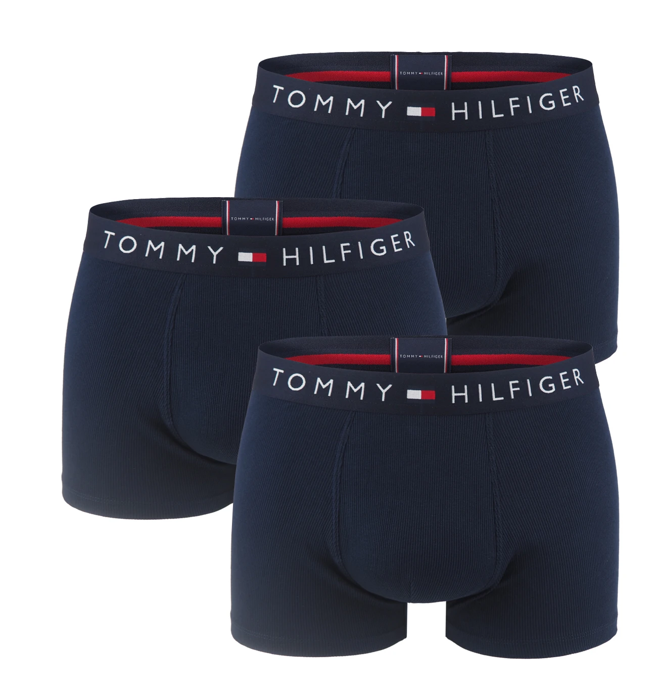 TOMMY HILFIGER - boxerky 3PACK TH original premium textured dark navy