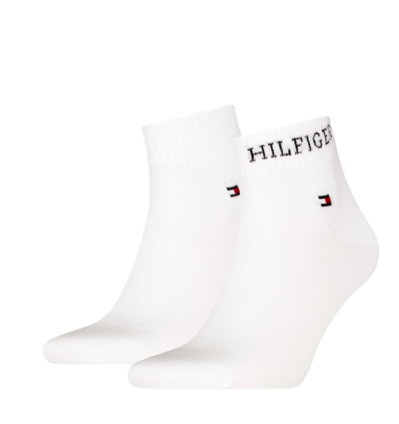 TOMMY HILFIGER - ponožky 2PACK HILFIGER logo iconic white quarter