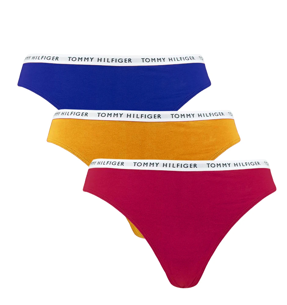 TOMMY HILFIGER - tangá 3PACK cotton essentials ital vine & gold - limitovaná edícia