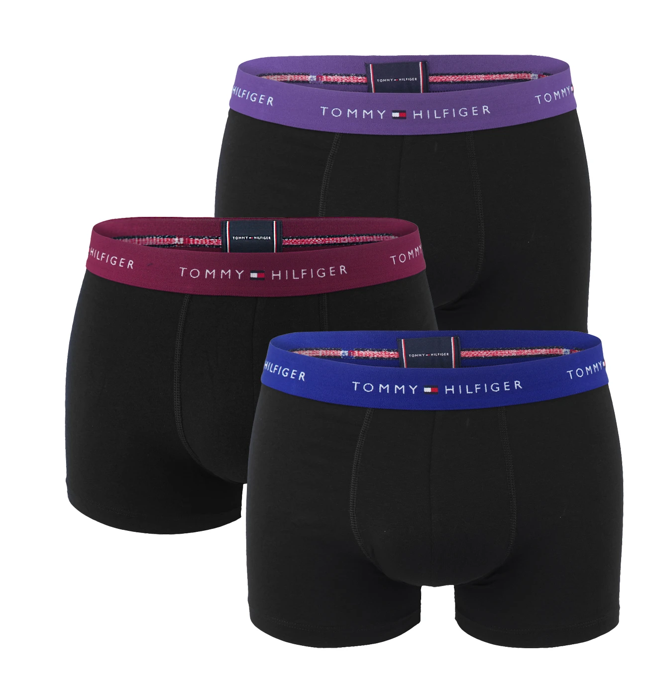 TOMMY HILFIGER - boxerky 3PACK eco friendly signature cotton essentials black / midnight color waist