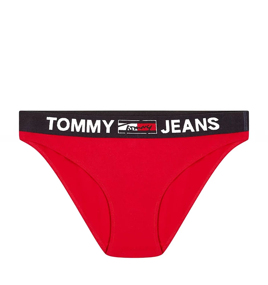 TOMMY HILFIGER - Tommy Jeans red nohavičky z organickej bavlny