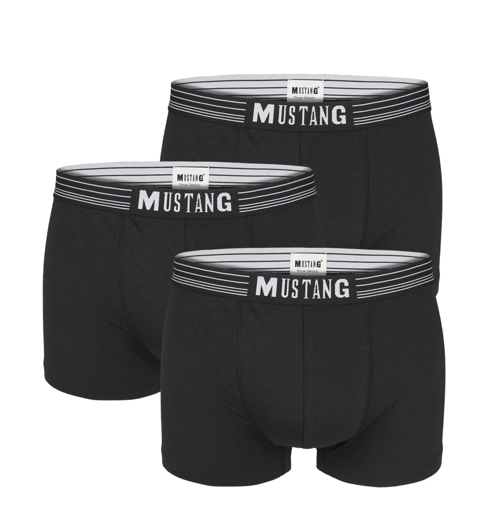 MUSTANG - 3PACK cotton sport black boxerky