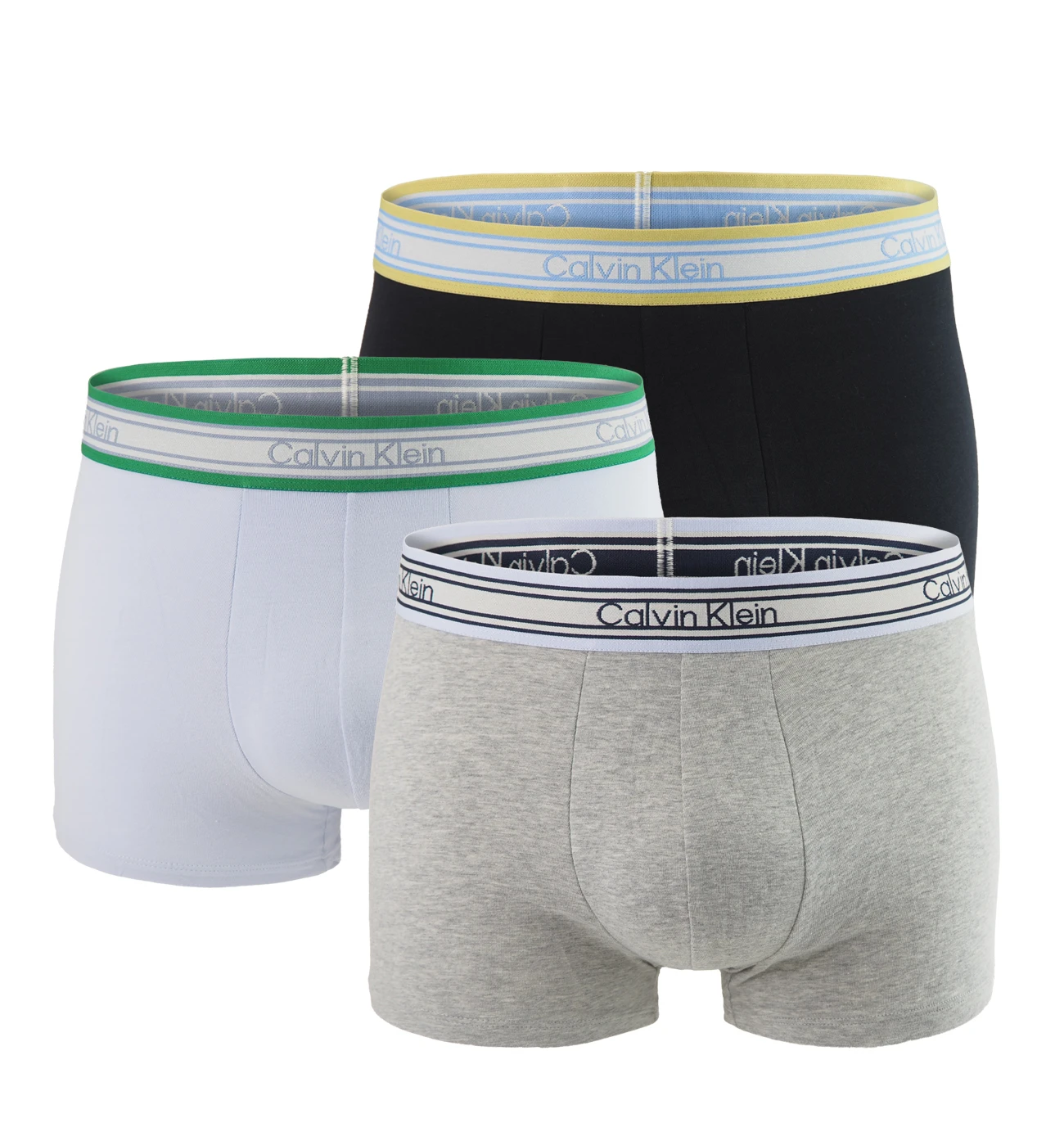 Calvin Klein - pánske boxerky 3PACK Icon cotton stretch Stripe heavenly iris & black tones