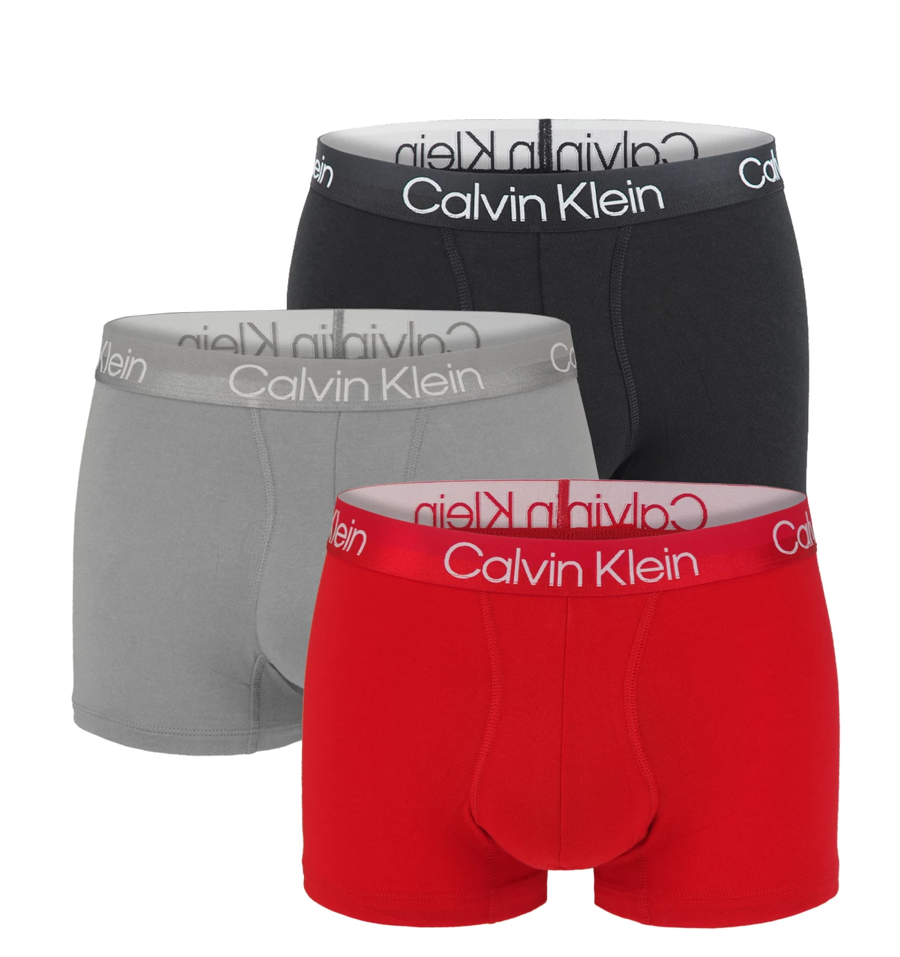 Calvin Klein - boxerky 3PACK modern structure red and gray - limitovaná edícia