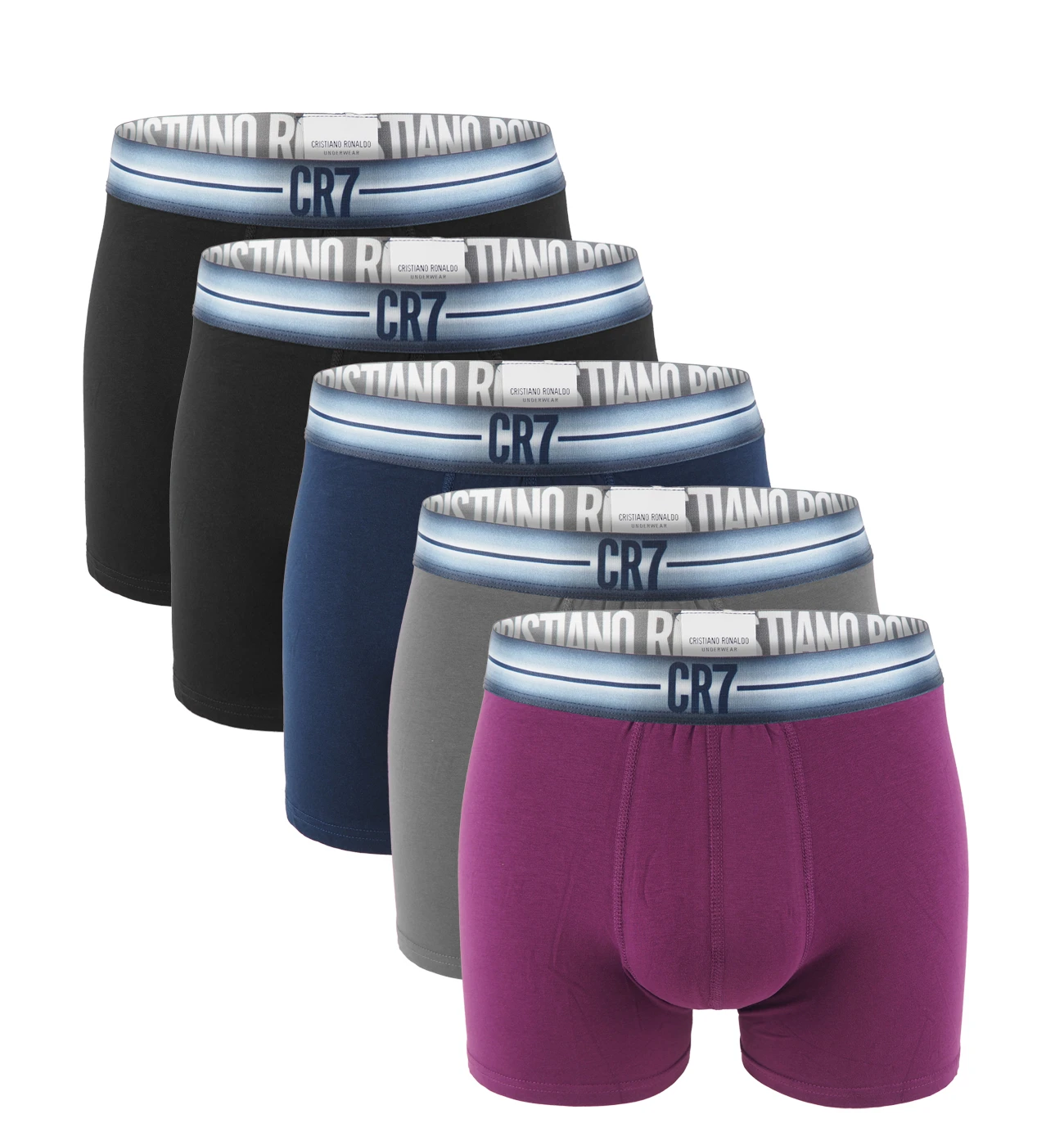 CRISTIANO RONALDO CR7 - boxerky 5PACK cotton stretch color vibe v darčekovom balení - limitovaná edícia