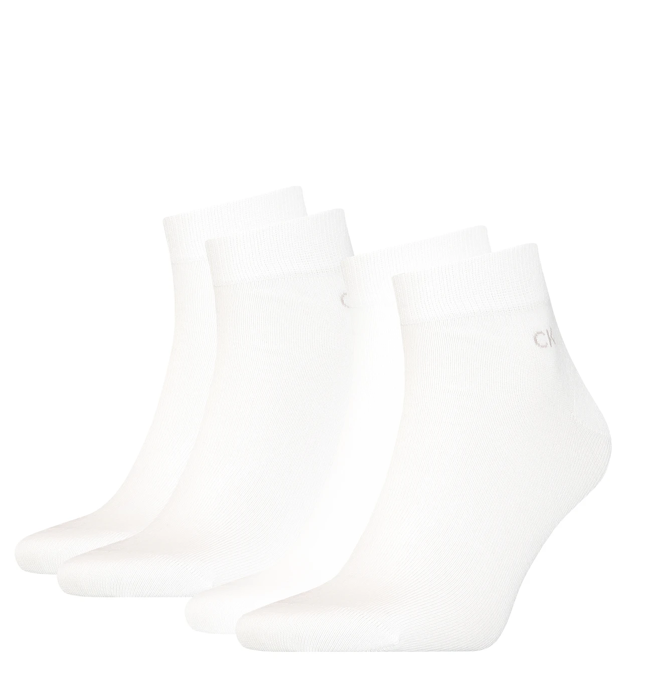 CALVIN KLEIN - pánske ponožky 2PACK quarter white logo CK
