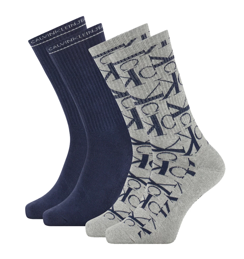 CALVIN KLEIN - 2PACK CK jeans monogram blue ponožky
