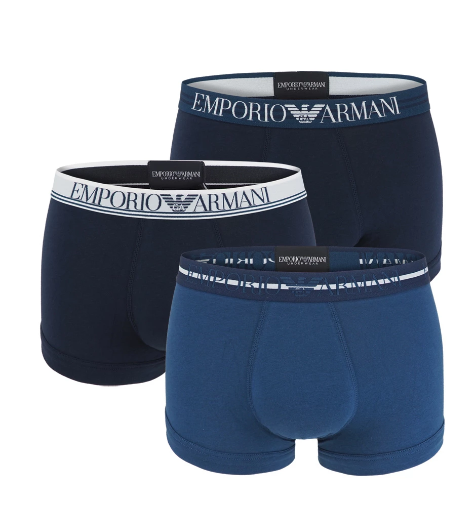 EMPORIO ARMANI - 3PACK stretch cotton fashion abisso Armani logo boxerky - limited edition