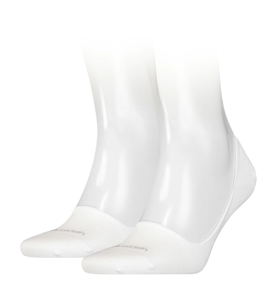 CALVIN KLEIN - 2PACK Cotton biele neviditeľné ponožky
