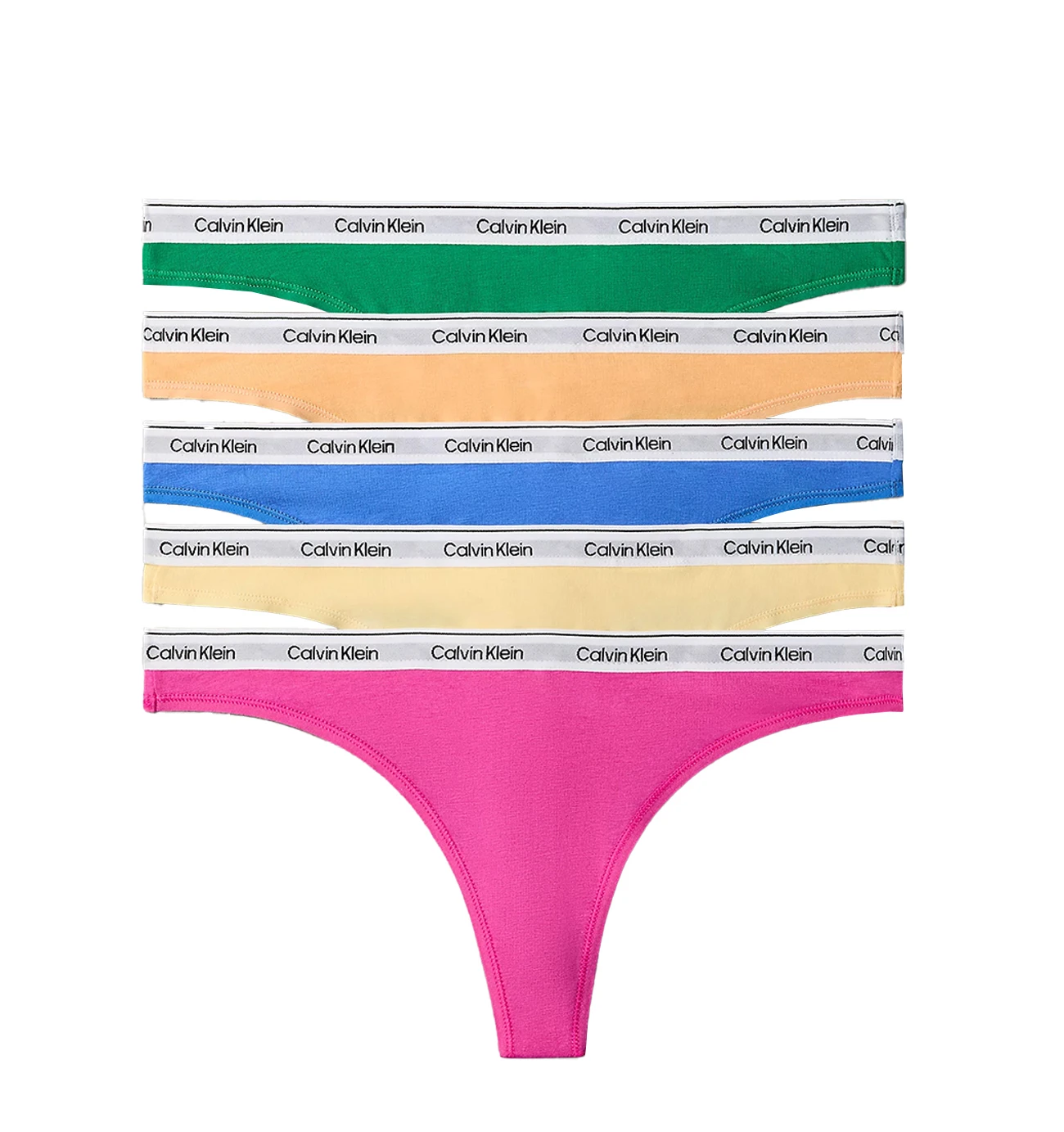 CALVIN KLEIN - dámske tangá 5PACK Icon logo cotton stretch This is love edition