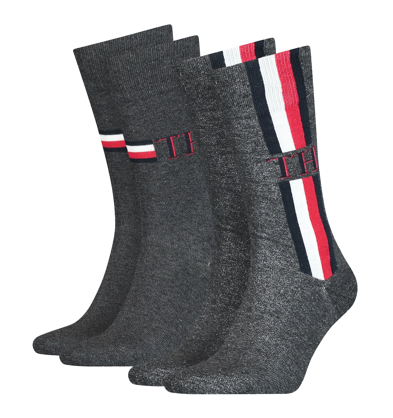 TOMMY HILFIGER - 2PACK Tommy original iconic stripe gray ponožky