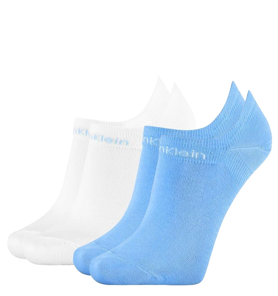 CALVIN KLEIN - 2PACK CK logo coolmax blue combo členkové ponožky