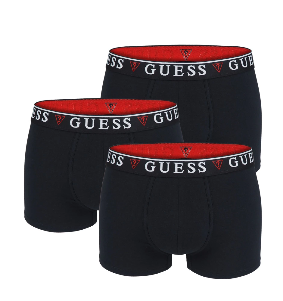 GUESS - 3PACK cotton stretch black hero boxerky