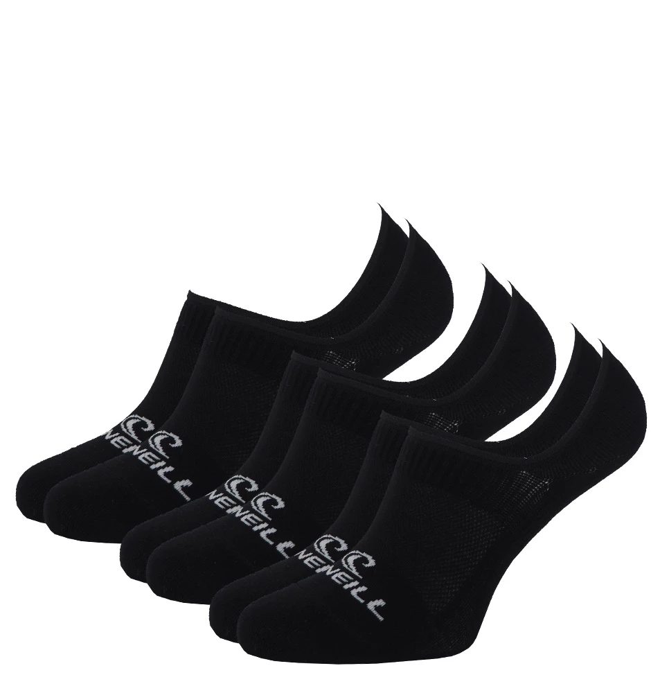 O'NEILL - 3PACK neviditeľné čierne ponožky