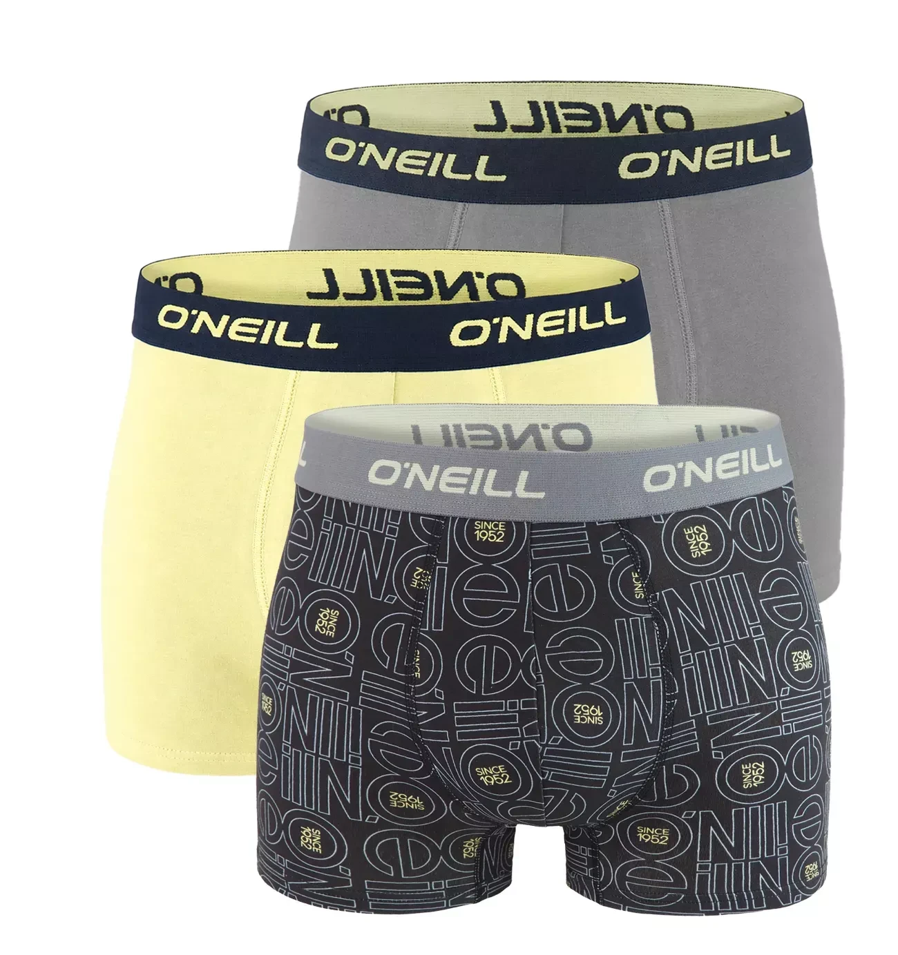O'NEILL - pánske boxerky 3PACK cotton stretch outline logo & castlerock tones