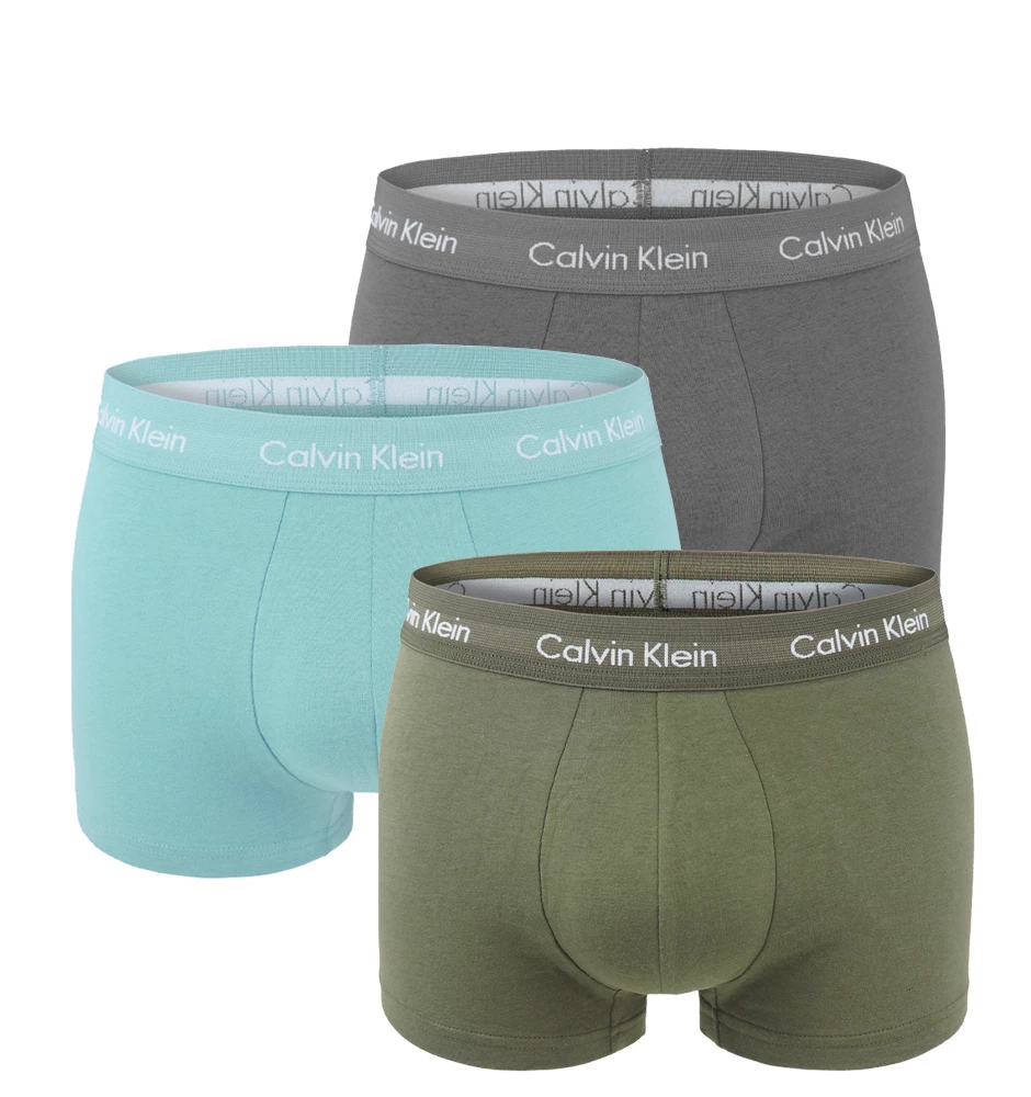 Calvin Klein - boxerky 3PACK cotton stretch olive color - limitovaná edícia