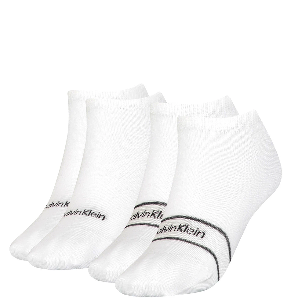 CALVIN KLEIN - 2PACK sparkle stripe alice biele neviditeľné ponožky