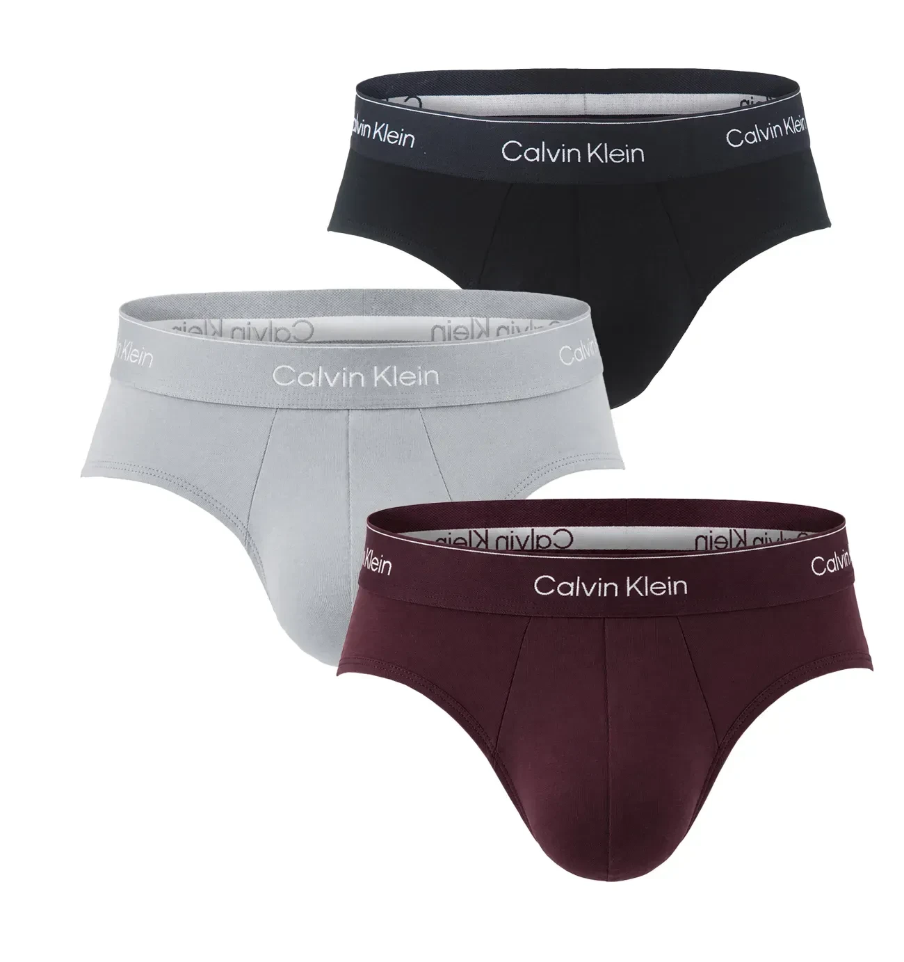 Calvin Klein - pánske slipy 3PACK Icon cotton stretch black & purple tones