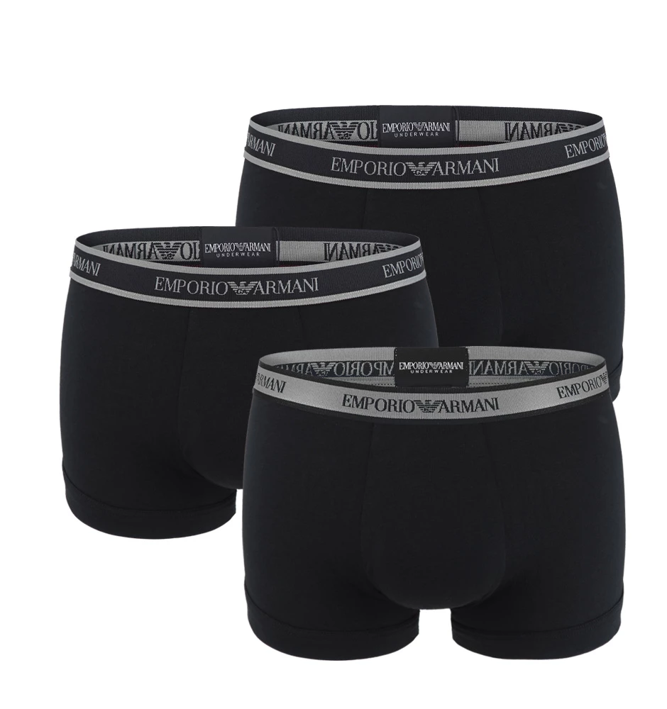 EMPORIO ARMANI - 3PACK stretch cotton fashion nero colore boxerky - limited edition
