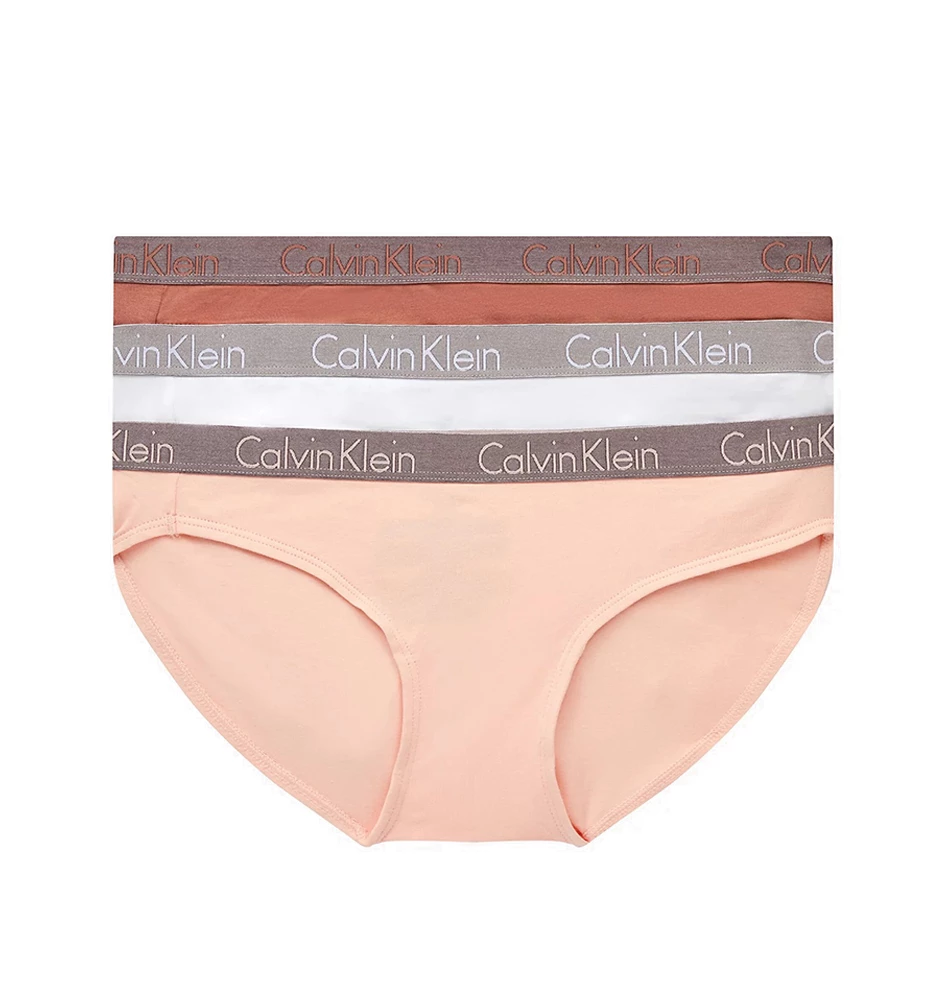 CALVIN KLEIN - nohavičky 3PACK radiant cotton fashion peach color - limitovaná edícia